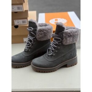 Timberland Women's COURMAYEUR VALLEY 6 INCH WARM WATERPROOF Grey Boot Size 6 NIB